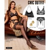 image:imageRSLOVE Womens Thigh High Stockings  Lace Top Double Silicone Stay Up Pantyhose for Garter Belts amp Lingerie OutfitsBlack