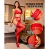 image:imageRSLOVE Womens Thigh High Stockings  Lace Top Double Silicone Stay Up Pantyhose for Garter Belts amp Lingerie OutfitsRed