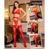 image:imageRSLOVE Womens Thigh High Stockings  Lace Top Double Silicone Stay Up Pantyhose for Garter Belts amp Lingerie OutfitsRed