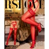image:imageRSLOVE Womens Thigh High Stockings  Lace Top Double Silicone Stay Up Pantyhose for Garter Belts amp Lingerie OutfitsRed