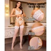 image:imageRSLOVE Womens Thigh High Stockings  Lace Top Double Silicone Stay Up Pantyhose for Garter Belts amp Lingerie OutfitsWhite
