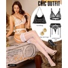 image:imageRSLOVE Womens Thigh High Stockings  Lace Top Double Silicone Stay Up Pantyhose for Garter Belts amp Lingerie OutfitsWhite