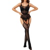 image:imageRSLOVE Womens Lace Bodysuit Sexy Fishnet Body Stockings  One Piece Crotchless Lingerie OutfitsBlack
