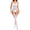 image:imageRSLOVE Womens Lace Bodysuit Sexy Fishnet Body Stockings  One Piece Crotchless Lingerie OutfitsWhite