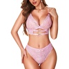 image:imageRSLOVE Womens Lingerie Sets Sexy  Lace Bra and Panty Sets for Women 2 Piece Heart Lingerie for Women FloralPink