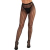 image:imageRSLOVE Womens Vintage Fishnet Lace Tights  High Waist Fishnet Striped Pantyhose Patterned Mesh Stockings Hollow out TightsBlack